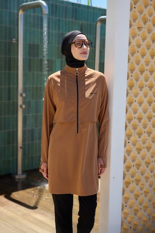 Remsa Mayo Tam Kapalı Yüzücü Tesettür Mayo R003 Nurhan Camel