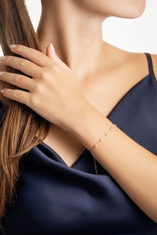 Minimal 18 Ayar Sarı Altın Kaplama 18 Cm Gümüş Bileklik Sarı