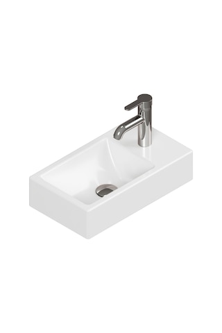 Minizia Lavabo Beyaz 45x26x10 Cm Sağdan Delikli, Taşma Deliksiz