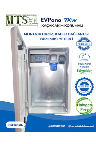 7 Kw 3/32 Schneider Monofaze Kaçak Akım Roleli 60 40 20 Cm İp66 Halogen Free Kombinasyon Kutusu Panosu Seyyar Taşınabilir Elektrikli Araç Şarj Cihazları İçin Kullanıma Hazır Tesla Mavi Adaptör Uyumlu 7kw 3.5 Kw 7,4 KW