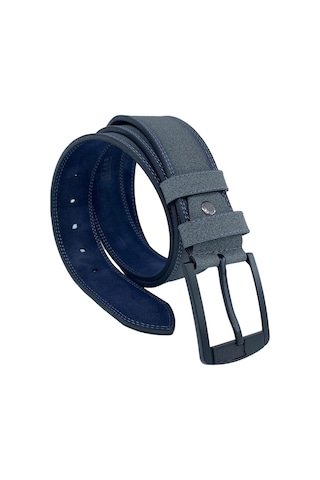 Süzer Deri Gri Suni Deri Çift Dikişli 4.5 Cm. Genişlik Unisex Spor Kemer - 4515-11 Gri