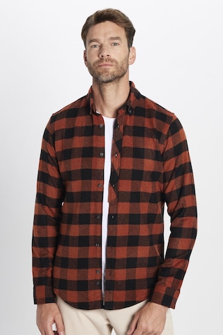 Tudors Erkek Slim Fit Dar Kesim Oduncu Düğmeli Yaka Kareli Kışlık Gömlek-32269 Çok Renkli