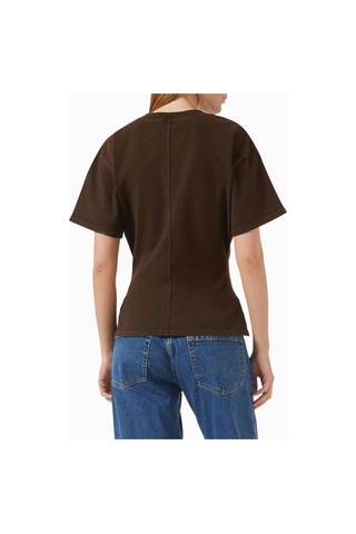 Banana Cici Eero Cinched T-shirt - Beyaz - Pamuklu Premium Kumaş İle Şık Tasarım Kahverengi
