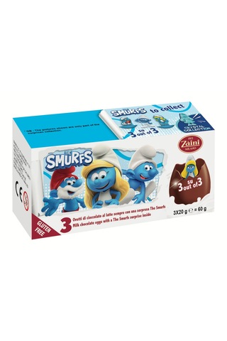 Zaini Şirinler Smurfs Sürpriz Çikolatalı Yumurta 3'lü 1 Paket