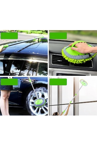 Kia Rio Uyumlu Oto Yıkama Seti Mop Mikrofiber Bezli Teleskopik Saplı