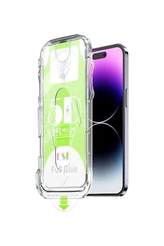 Ennar Apple iPhone 17 Pro Max Uyumlu Kolay Uygulama Aparatlı Tam Kapatan Kırılmaz Cam Ekran Koruyucu