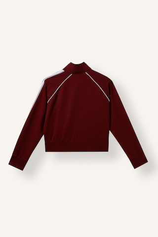 Defacto Standart Fit Dik Yaka Şerit Detaylı Fermuarlı Basic Sweatshirt Hırka I8957ax26aubr115 Bordo-br115