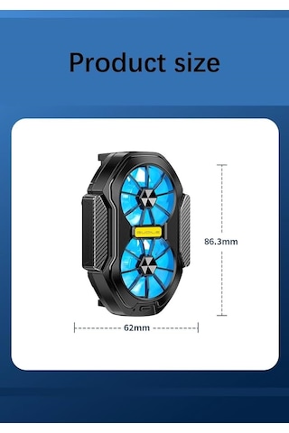 Cep Telefonu Soğutu Çift Fanlı Şarj Edilebilir Soğutucu Fan Fs01 Mobil Soğutucu