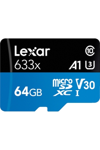 Lexar High Performance 633X 64 GB MicroSDXC Class 10 V30 UHS-I Hafıza Kartı + Adaptör