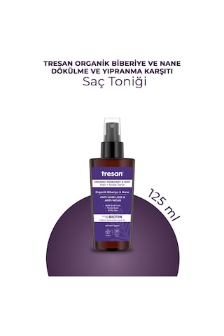 Organik Biberiye & Nane Dökülme Karşıtı Kompleks Saç Toniği Biotin Ve Kafein 125 Ml
