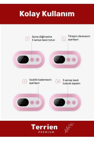Terrien Premium Yeni Seri Dijital Bel Sırt Kas Karın Sıcaklık Titreşim Ayarı Masaj Özellik Adet Kemeri Çok Renkli