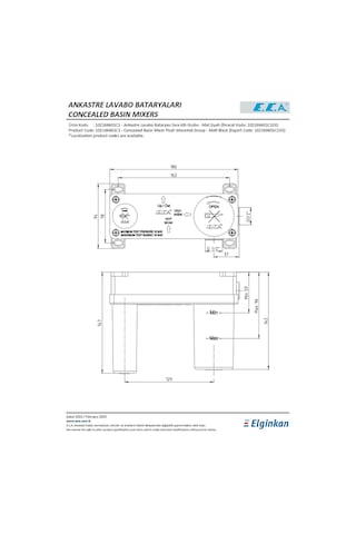 Eca Tiera Ankastre Lavabo Bataryası Sıva Altı- Mat Siyah 102166601C1