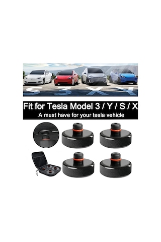 Honeybeeshop Tesla'nın 2013 2024 Model 3 S X Y İçin 4'lü Paket Jack Free Jack Kapakları Depolama Kutusu İle Kauçuk Jack Ped Seti