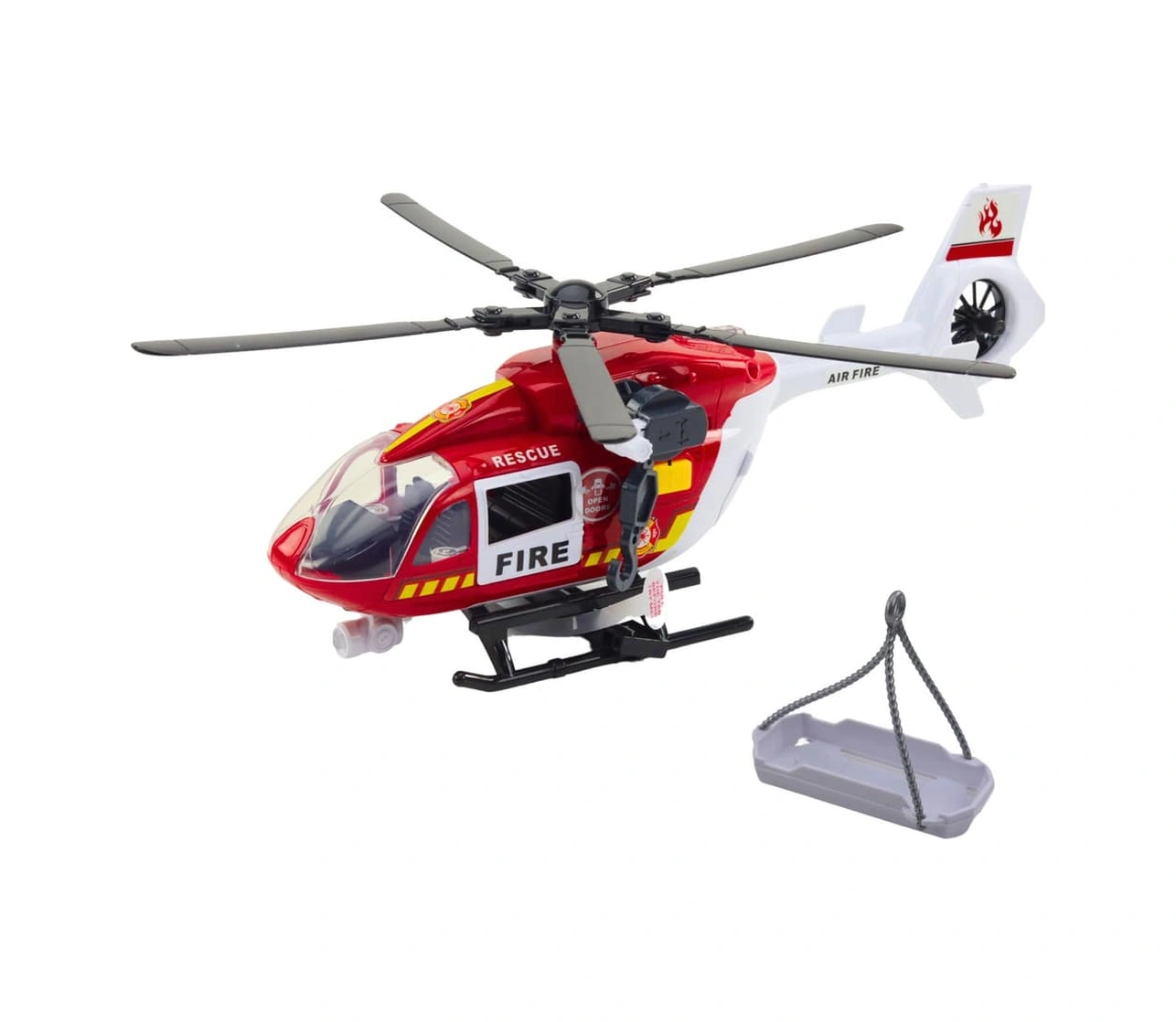 Sesli Işıklı Çek Bırak İtfaiye Helikopteri Çok Renkli