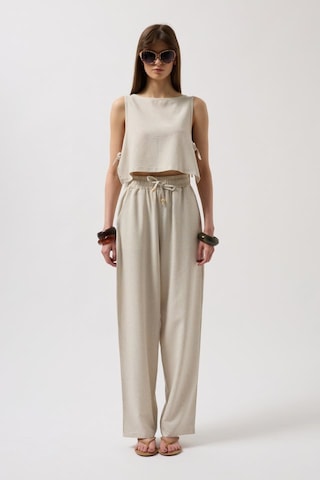 Yandan Bağlamalı Crop Bluz Altın