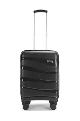 Wexta Wx-pp10 Dalgalı Siyah Kabin Boy Polipropılen Valiz Siyah