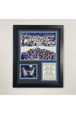 Legends Never Die, Inc. Tampa Bay Lightning Sırt Arkaya Dönüş Şampiyonlar 30,48 Cm X 38,1 Cm Çerçeveli Fotoğraf Kolajı 7/8 Yaş