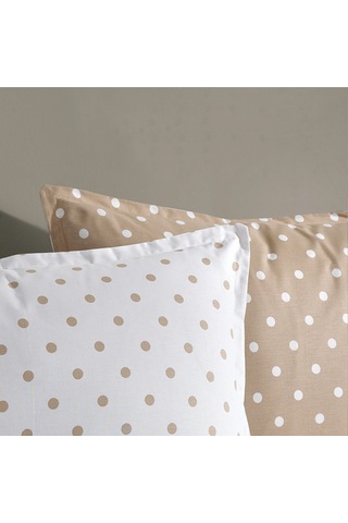 Coté Blanc Dots Capuccino %100 Pamuk Çift Kişilik Nevresim Takımı Çok Renkli