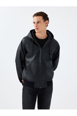 LOFT Regular Fit Erkek Mont Pu Siyah