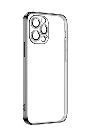Apple Uyumlu iPhone 13 Pro Max Kılıf Şeffaf Elektroplatin Kamera Korumalı Silikon