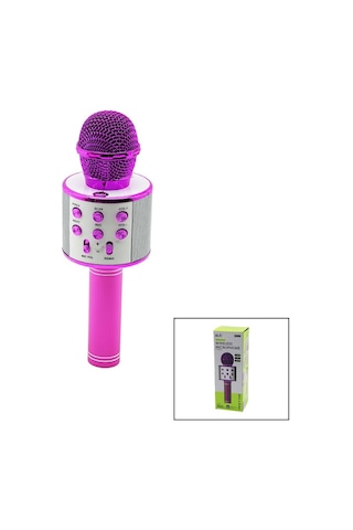 Karaoke Mikrofon Hoparlörlü Kablosuz Usb Şarjlı Krom Kaplama 800 Mah 1 Adet Bx-316736