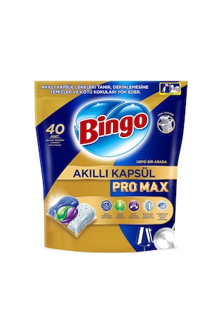 Bingo Akıllı Kapsül Pro Max Bulaşık Makinesi Tableti 40'lı X 4 Adet 160 Kapsül