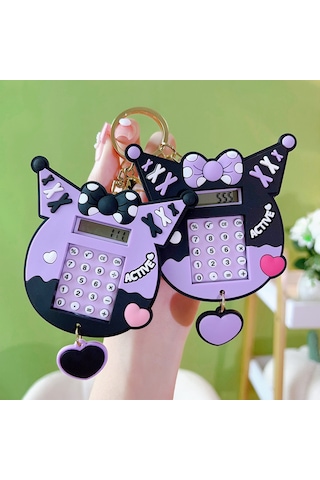 Hangfox Kara Kuromi Desenli Mini Hesap Makinesi Anahtar Zinciri - Arkada Labirent Bulmaca Ve Eğitici Oyun Özelliği