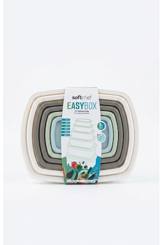 Easybox 6'lı Plastik Saklama Kabı Seti, Bpa İçermez İç İçe Geçebilir Mutfak Ve Buzdolabı İçi Düzenleyici Erzak Kabı Seti 225 Ml - 3000 Ml Şeffaf