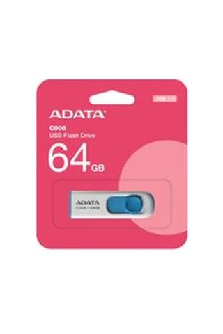 Adata C008-64gb 64gb Usb2.0 Classic White + Blue Flash Bellek
