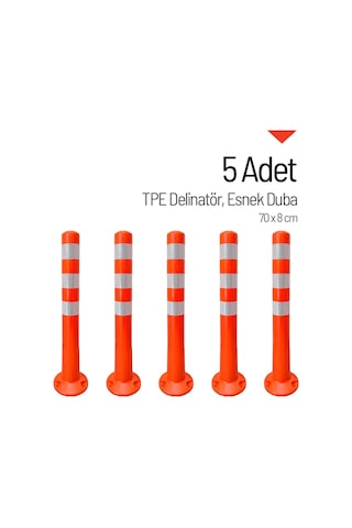 5'li Delinatör Seti 70x8 Cm Tpe, Esnek Duba-3587