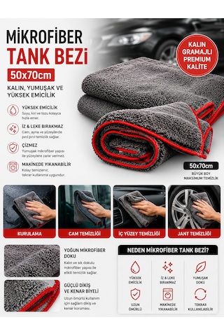 Misgibi Kalın Gramajlı Mikrofiber Tank Bezi Oto Kurulama Ve Parlatma Bezi 1 adet Misgibi Kalın Gramajlı Mikrofiber Tank Bezi Oto Kurulama Ve Parlatma Bezi 1 adet