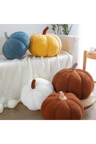 Ulzyvf Teddy Velvet Kumaşlı Pp Pamuk Doldurulu Beyaz Kabak Yastığı 20cm Nordik Stil Koltuk Döşemesi