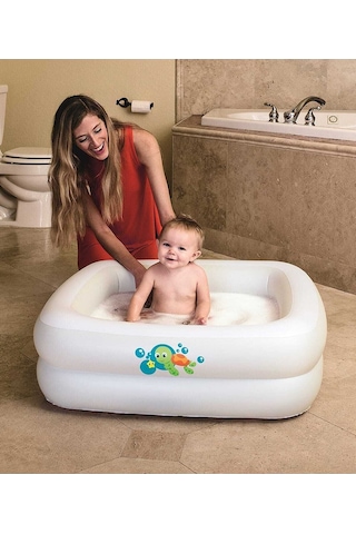Bestway 51116 Kare Bebek Havuzu 86x86x25 CM.Bebek Şişme Havuzu Çok Renkli