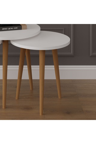 3 Lü Yuvarlak Zigon Sehpa Ahşap Ayaklı-sehpa01-beyaz