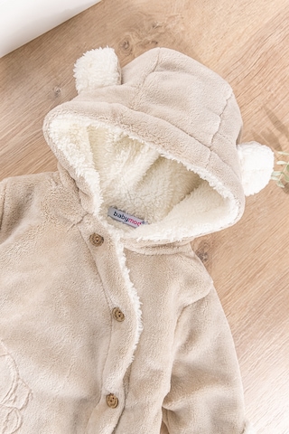 Baby Ayıcık Figürlü Welsoft Peluş Astronot Kız/Erkek Bebek Tulum Bej