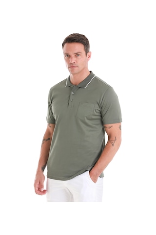 Hatemoğlu Haki Regular Fit Düz Merserize Polo Yaka 100% Pamuk Tişört 35361023c002 022 Haki