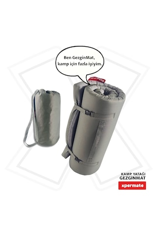 Xpermate Gezginmat Kamp Yatağı Taşıma Çantalı Kamp Matı 90x190x6 Gri