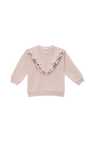 Mininio Kız Bebek Fırfır Detaylı Sweatshirt - Pembe Pembe