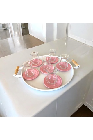 Ay Tabağı-bardak Altlığı-metal Açık Pembe Çay Tabağı-paslanmaz Ka Açık Pembe