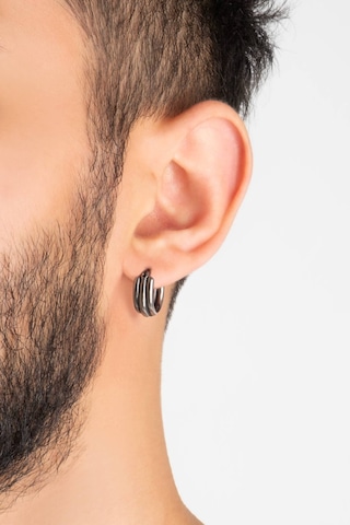 Minimal Tasarım Erkek Çelik Küpe Gri