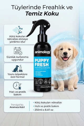Animology Puppy Fresh Kötü Koku Giderici Yavru Köpek Bakım Spreyi 250 Ml