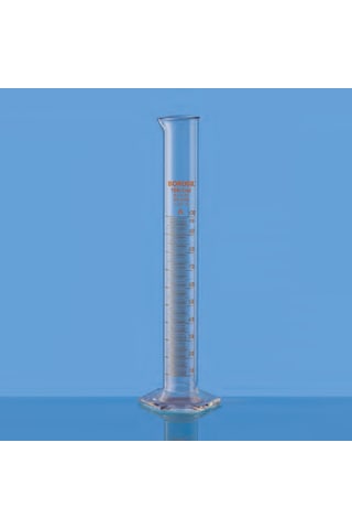 Cam Mezür 25 Ml Borosıl Class A Sertifikalı - Altıgen Tabanlı