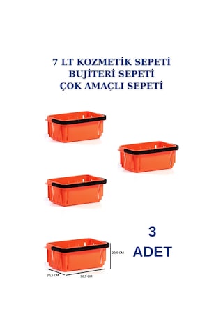 3 adet 7 Litre Kozmetik Sepeti Bijuteri Sepeti Kırtasiye Sepeti T