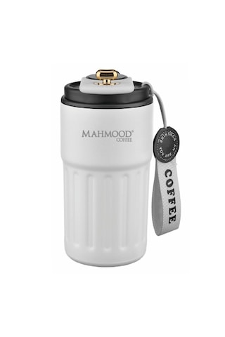 Mahmood Coffee Dereceli Beyaz Termos 440 Ml