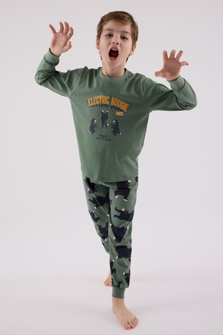 Rolypoly Erkek Çocuk Yeşil Pijama Takımı Rp3657-c-v2