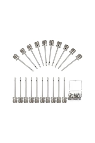 Vkemall 20 Adet Paslanmaz Çelik Spor Topu Şişirici İğnesi Futbol Basketbol Volleyball Hava Pompası İğnesi Sağlam Ve Kolay Kullanım