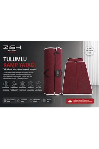 Zish Tekstil Flexı Evo 200x200 Tulumlu Katlanır Kamp Yatağı Karavan, Misafir Ve Anne Yanı Yatağı Bordo