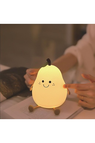 Çocuk Odası İçin Gece Lambası, Sevimli Gece Lambası Silikon Kendin Yap Armut Lambası Erkek Çocuklar Kızlar İçin, 7 Led Renk Değiştiren Musluk Kontrolü Taşınabilir Bebek Odası Gece Lambası Diğer