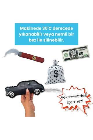 Miyav Mafya Temalı 4'lu Kedi Oyuncak Seti