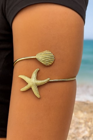 Gold Deniz Yıldızı Pazu Bandı Üst Kol Bilekliği Ayarlanabilir Gold